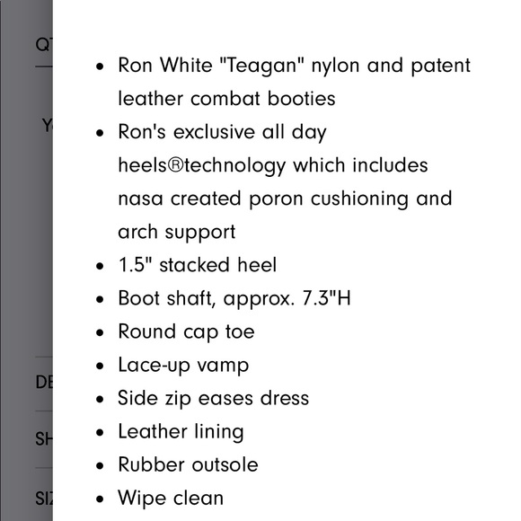 Ron White Combat Boots- “Teagan Nylon Lace up Combat Booties” - Picture 10 of 10